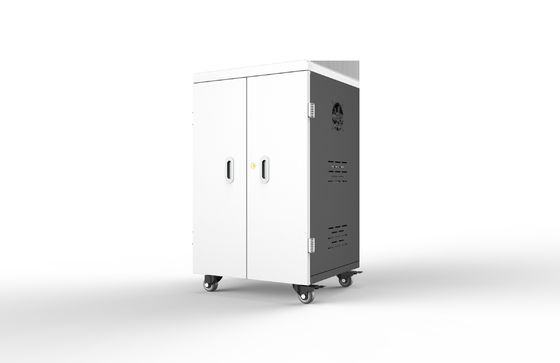 Cabinet de carga de energía AC de 42 puertos con capa intermedia de plástico de ingeniería ABS y ventiladores de enfriamiento para tabletas