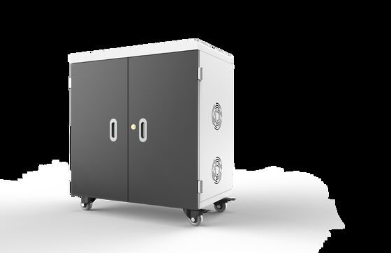 Gabinete de carga para tabletas con 36 puertos USB, sistema de protección de seguridad 8S y ventiladores de refrigeración