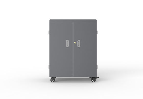 Gabinete de carga para tabletas de plástico de ingeniería ABS de 54 puertos con luces LED y orificios de ventilación