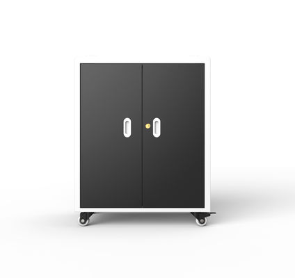 Cabinet de carga de computadoras portátiles de 30 puertos con orificios de ventilación y construcción de chapa galvanizada