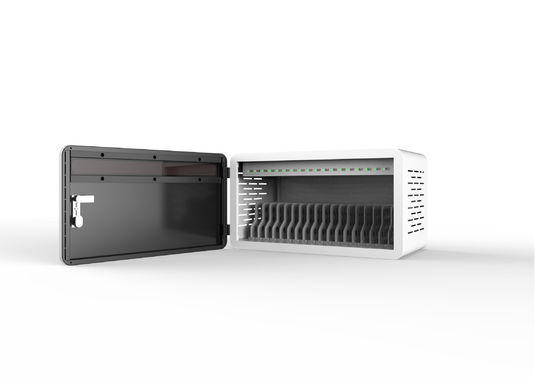 Escritorio 18 ranuras USB gabinete de carga bloqueable con sistema de protección de seguridad 8S y cerraduras y llaves