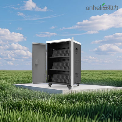 Cabinet de carga para iPad con ventiladores de enfriamiento agujeros de ventilación y cerraduras y llaves seguras