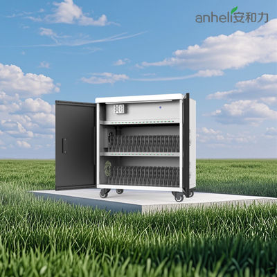 Cargador de tabletas inteligentes USB de 36 puertos con sistema de protección de seguridad 8S y ventiladores de refrigeración