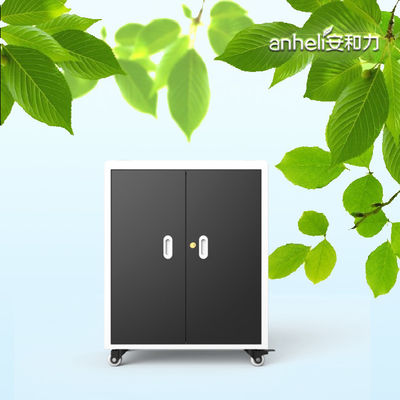 Cabinet de carga de portátil con cerraduras y llaves ventiladores de enfriamiento y ruedas estándar médicas alemanas