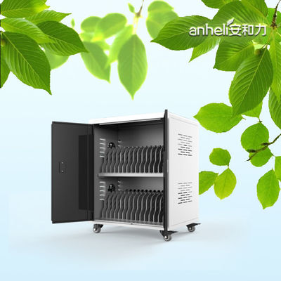 Cabinet de carga de portátil con cerraduras y llaves ventiladores de enfriamiento y ruedas estándar médicas alemanas