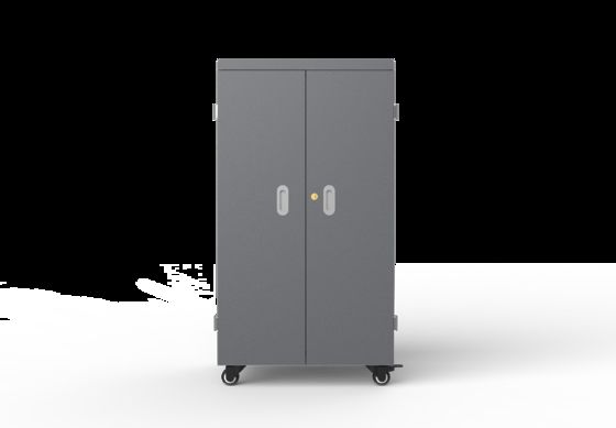 Cabinet de carga de tabletas inteligente de 64 puertos con sistema de protección de seguridad 8S y luces LED para escuelas y oficinas