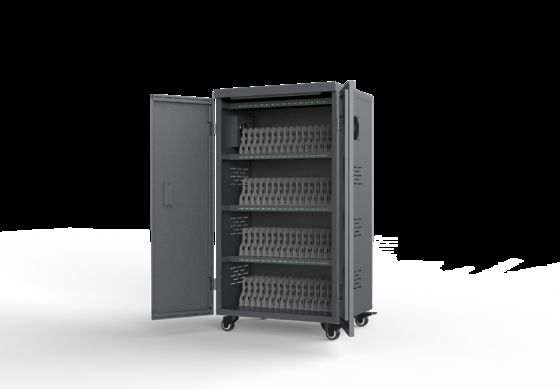 Gabinete de carga para tabletas de 64 puertos con sistema de protección de seguridad 8S y construcción de chapa galvanizada
