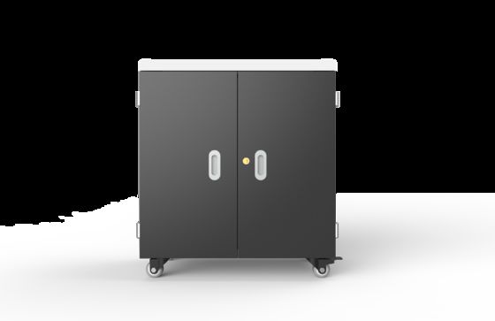 Carro de carga para tabletas de 36 puertos con 2 ruedas con freno y salida de 5V 2A para uso escolar