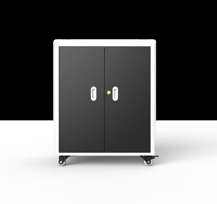 30 enchufes de corriente alterna Camión de carga de portátil con ventiladores de enfriamiento y orificios de ventilación 720 × 530 × 940 mm Dimensiones 70 kg Peso